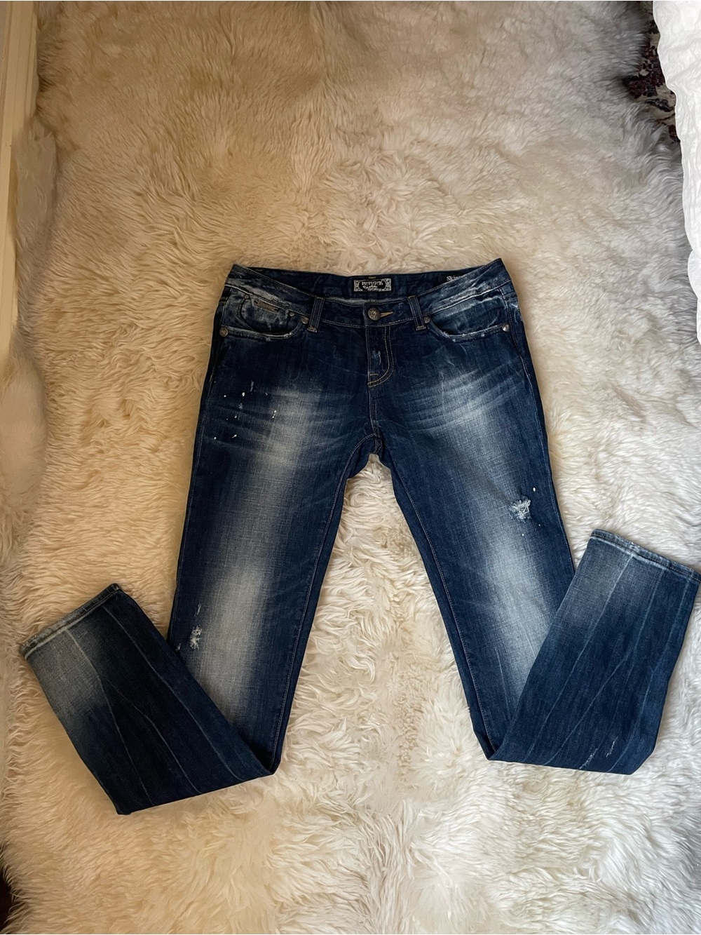 Vintage | Rare Rerock for Express super low rise distressed skinny jeans